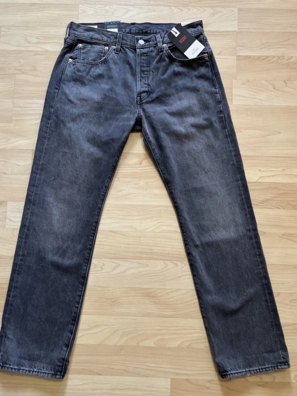 Levi's 501 Selvedge Original Straight Leg Jeans Men's 32x30 Gray Big E